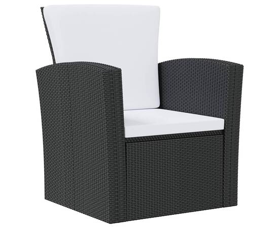 Set mobilier de grădină cu perne, 16 piese, negru, poliratan, 3 image