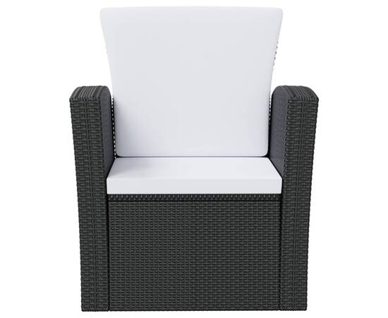 Set mobilier de grădină cu perne, 16 piese, negru, poliratan, 4 image