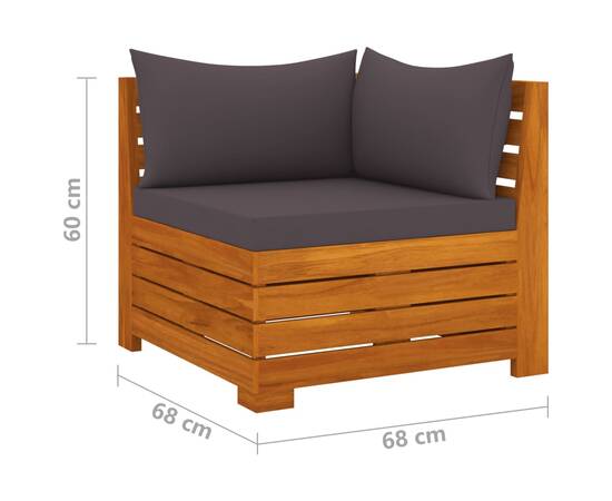 Set mobilier grădină cu perne, 5 piese, lemn masiv de acacia, 6 image