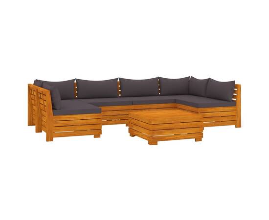 Set mobilier grădină cu perne, 7 piese, lemn masiv de acacia, 2 image