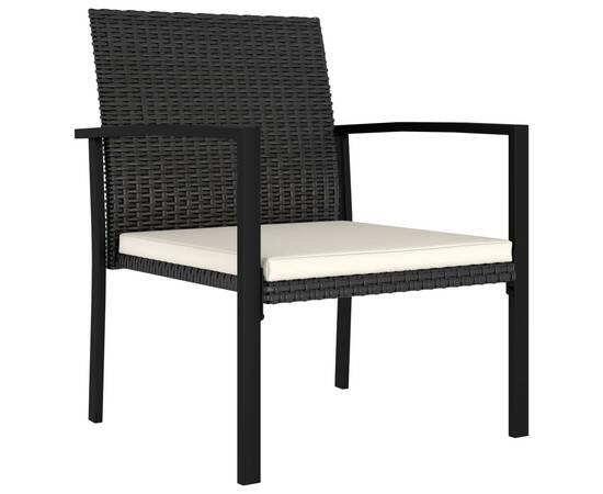 Set de masă și scaune de exterior, 9 piese, negru, poliratan, 8 image