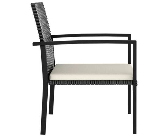 Set de masă și scaune de exterior, 9 piese, negru, poliratan, 9 image
