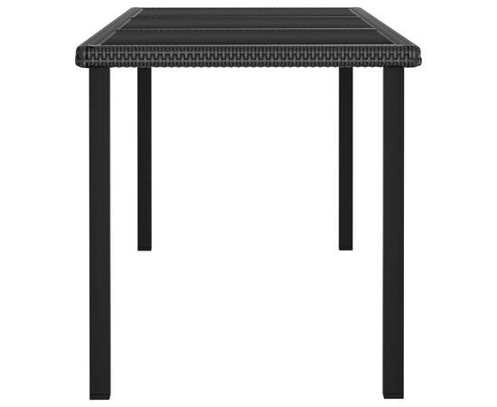 Set de masă și scaune de exterior, 9 piese, negru, poliratan, 5 image