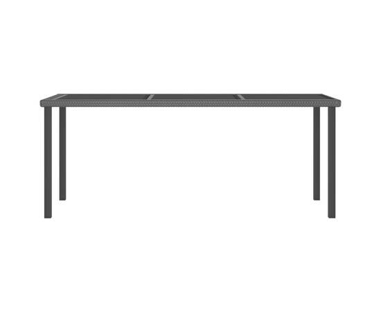 Set de masă și scaune de exterior, 9 piese, negru, poliratan, 4 image