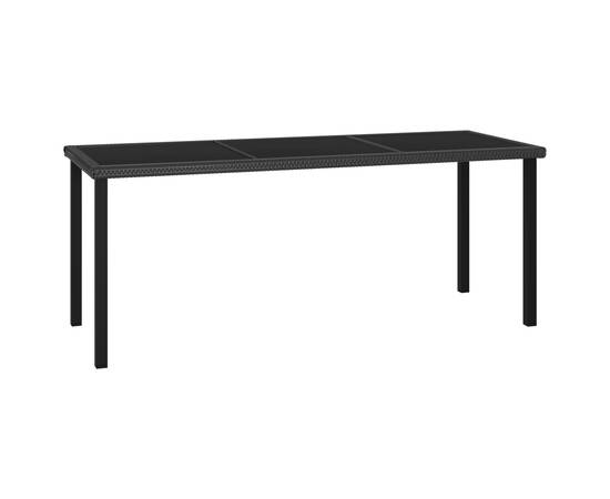 Set de masă și scaune de exterior, 9 piese, negru, poliratan, 3 image