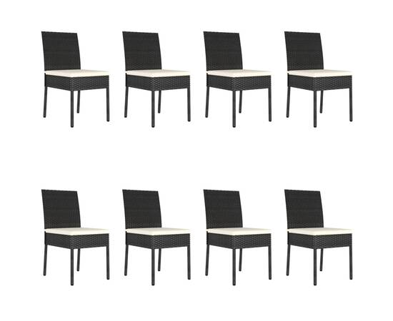 Set de mobilier de grădină, 9 piese, negru, poliratan, 7 image