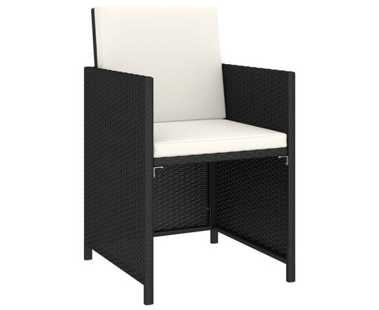 Set mobilier de exterior cu perne, 6 piese, negru, poliratan, 4 image