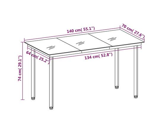 Set de mobilier pentru grădină, 5 piese, maro, 7 image