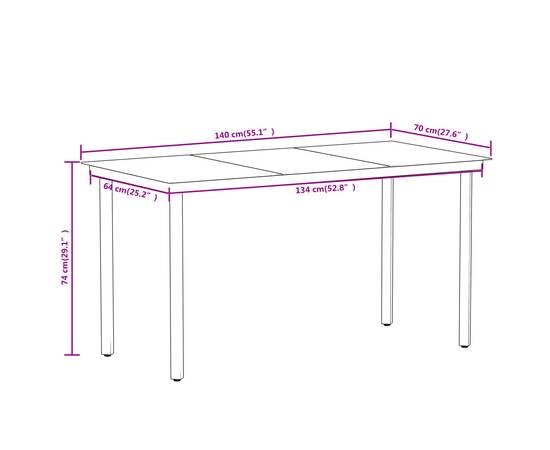 Set de mobilier pentru grădină, 5 piese, stejar, 8 image