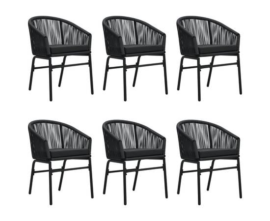 Set mobilier de grădină, 7 piese, negru, 3 image