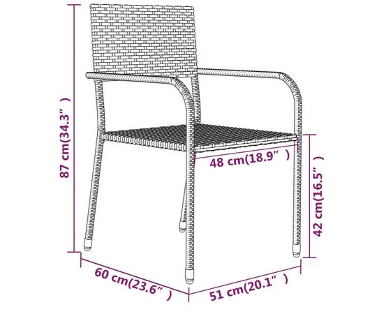 Set de mobilier pentru grădină, 3 piese, gri, 7 image