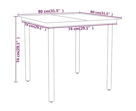 Set de mobilier pentru grădină, 3 piese, gri, 8 image