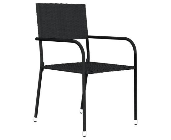 Set de mobilier pentru grădină, 5 piese, negru, 3 image