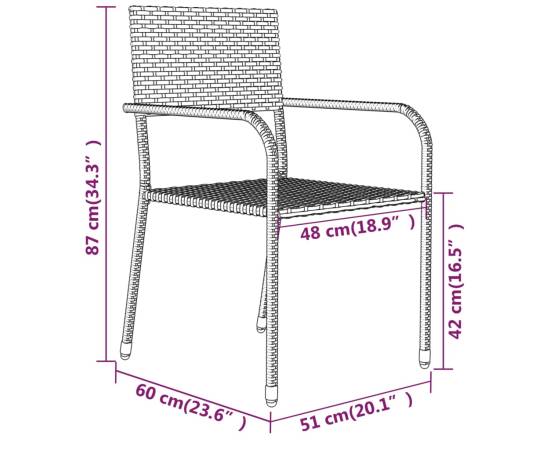 Set de mobilier pentru grădină, 5 piese, negru, 7 image