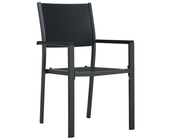 Set mobilier de grădină, 5 piese, negru, 4 image