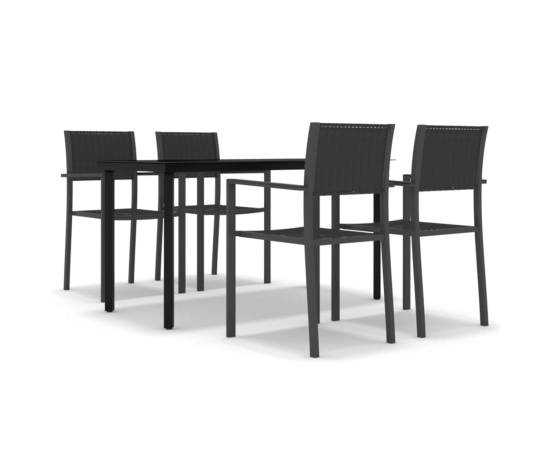 Set mobilier de grădină, 5 piese, negru, 2 image