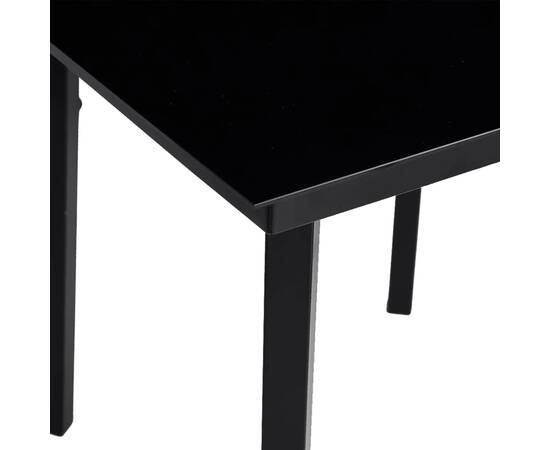 Set mobilier de grădină, 7 piese, negru, 10 image