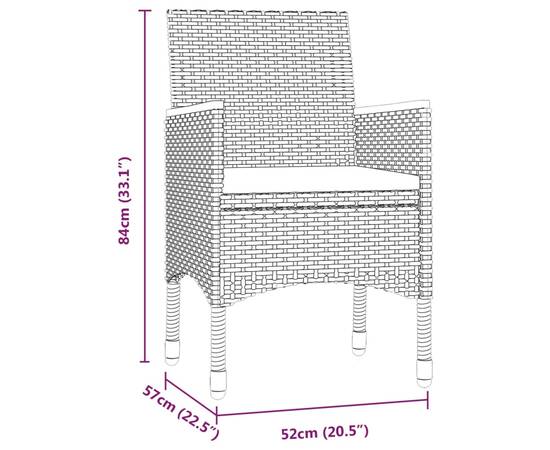 Set mobilier de grădină, cu perne, 7 piese, negru, 7 image