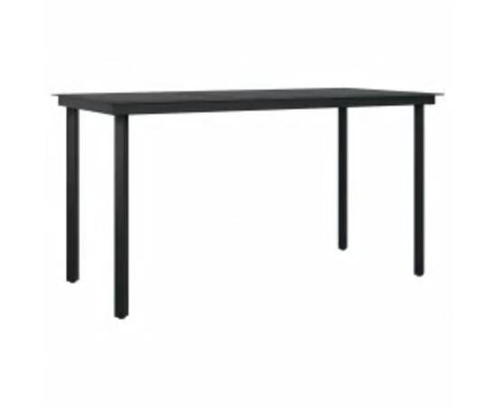 Set mobilier de grădină, cu perne, 7 piese, negru, 6 image