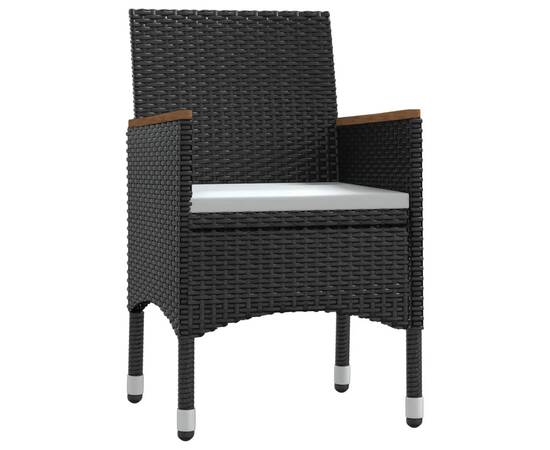 Set mobilier de grădină, cu perne, 7 piese, negru, 3 image