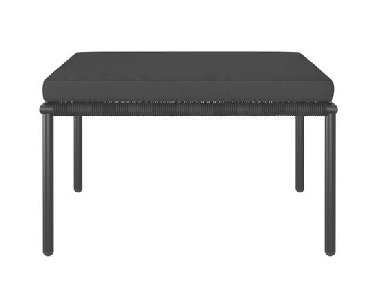 Set mobilier de grădină cu perne, 3 piese, negru, pvc, 5 image