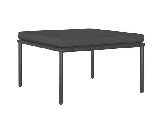 Set mobilier de grădină cu perne, 3 piese, negru, pvc, 4 image