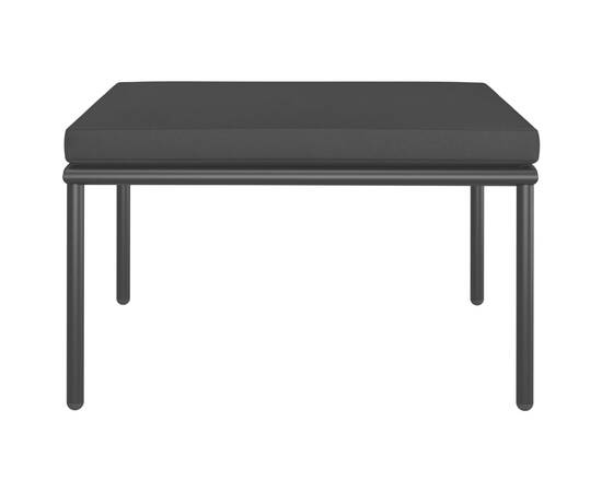 Set mobilier de grădină cu perne, 3 piese, negru, pvc, 6 image