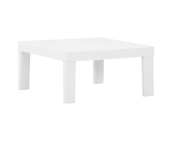 Set mobilier de grădină cu perne, 4 piese, alb, plastic, 4 image