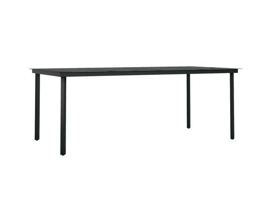 Set mobilier de grădină cu perne, 9 piese, gri și negru, 3 image