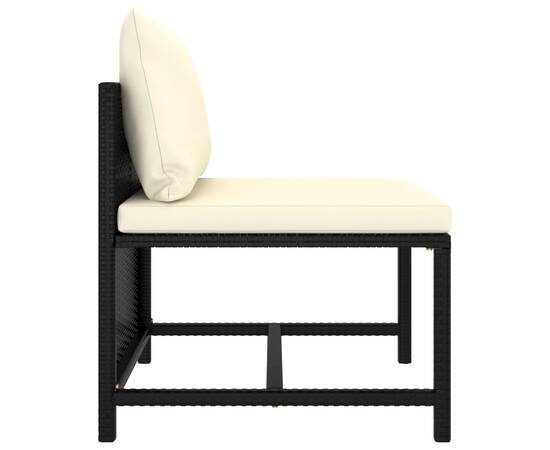 Set mobilier de grădină cu perne, 8 piese, negru, poliratan, 7 image