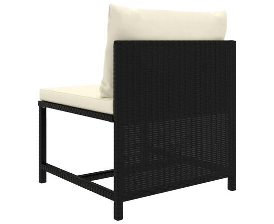 Set mobilier de grădină cu perne, 8 piese, negru, poliratan, 8 image