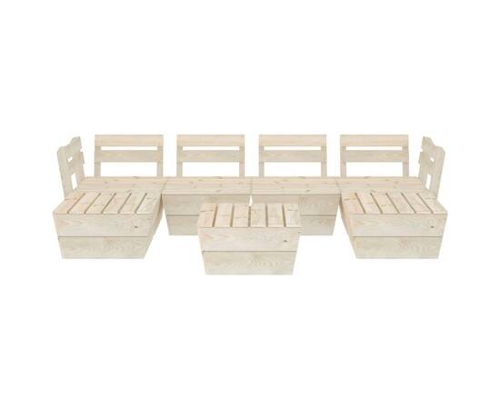 Set mobilier grădină din paleți, 7 piese, lemn de molid tratat, 3 image