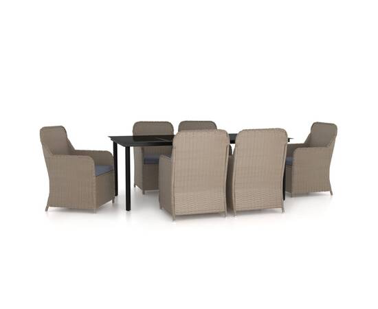 Set mobilier pentru grădină, cu perne, 7 piese, maro, 2 image