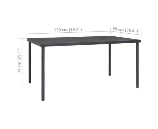 Set mobilier de exterior, 9 piese, oțel, 10 image