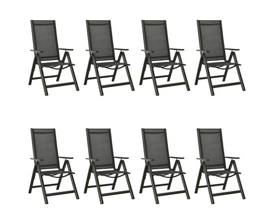 Set mobilier de grădină, 9 piese, antracit, aluminiu, 6 image