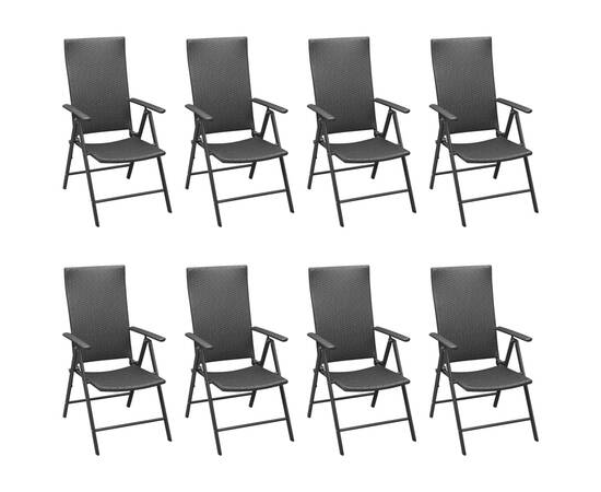 Set mobilier de grădină, 9 piese, negru, 5 image