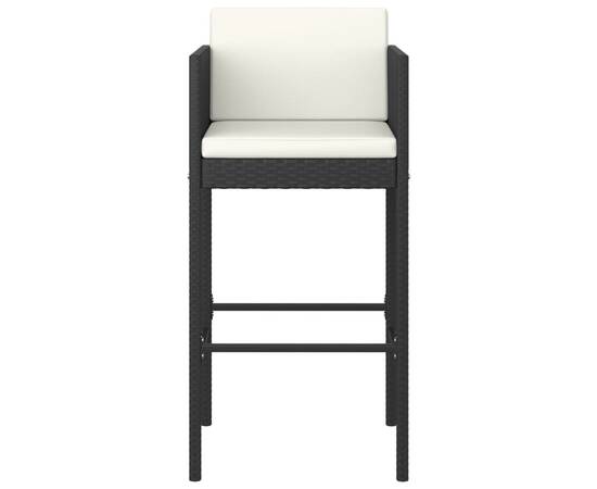 Set mobilier bar de grădină cu perne, 5 piese, negru, poliratan, 4 image