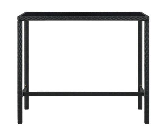 Set mobilier bar de grădină cu perne, 5 piese, negru, poliratan, 7 image