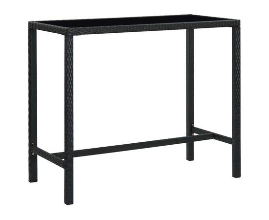 Set mobilier bar de grădină cu perne, 5 piese, negru, poliratan, 6 image