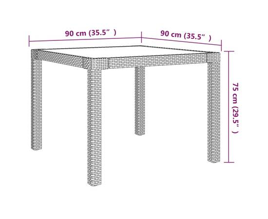 Set mobilier de exterior cu perne, 5 piese, gri, poliratan, 6 image