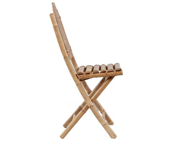 Set mobilier de exterior pliabil, cu perne, 5 piese, bambus, 6 image