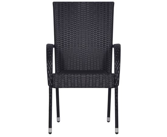 Set mobilier de grădină, 5 piese, negru, 4 image