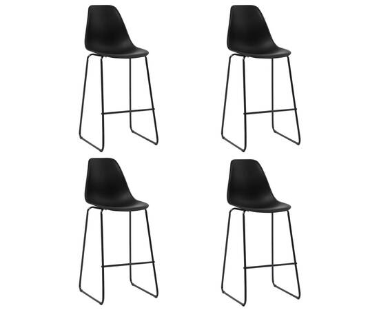 Set mobilier de bar, 5 piese, negru, plastic, 6 image