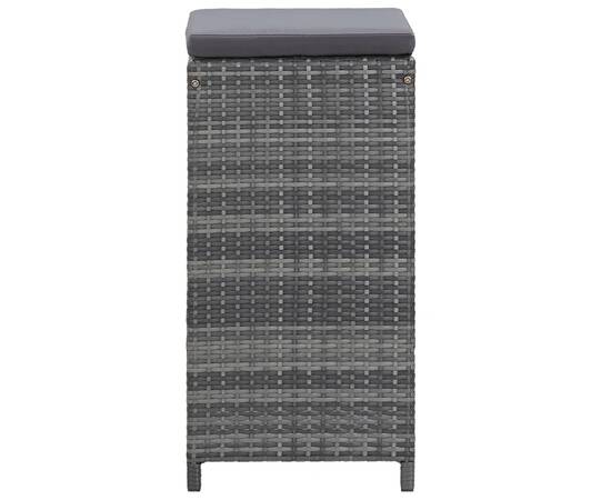 Set mobilier bar de grădină cu perne, 7 piese, gri, poliratan, 8 image