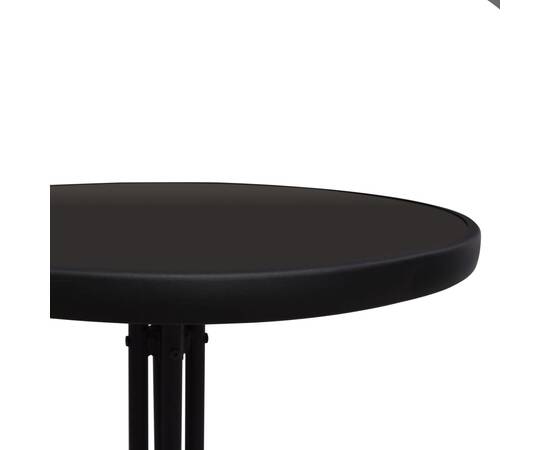 Set mobilier de bistro, 3 piese, negru, ratan pvc, 4 image