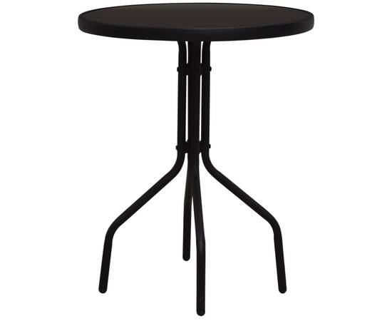 Set mobilier de bistro, 3 piese, negru, ratan pvc, 2 image