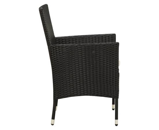 Set mobilier de exterior cu perne, 9 piese, negru, poliratan, 5 image