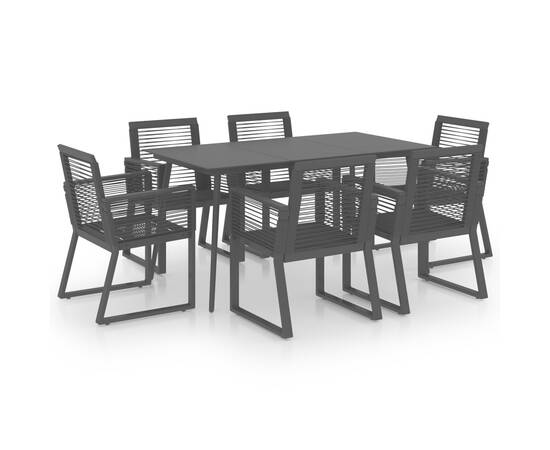 Set mobilier de exterior, 7 piese, negru, ratan pvc, 2 image