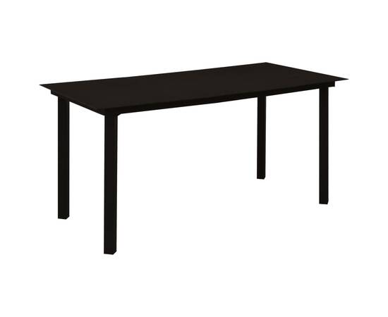 Set mobilier de grădină 5 piese negru sfoară de bumbac și oțel, 3 image