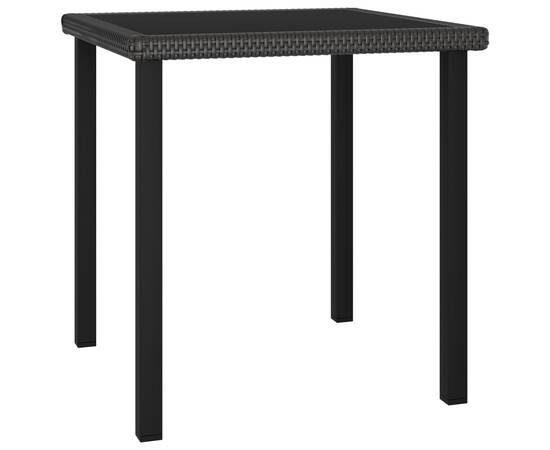 Set de masă și scaune de exterior, 3 piese, negru, poliratan, 3 image